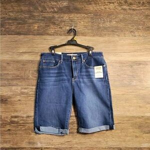 Signature by Levi Strauss Dark Blue Bermuda Denim Shorts